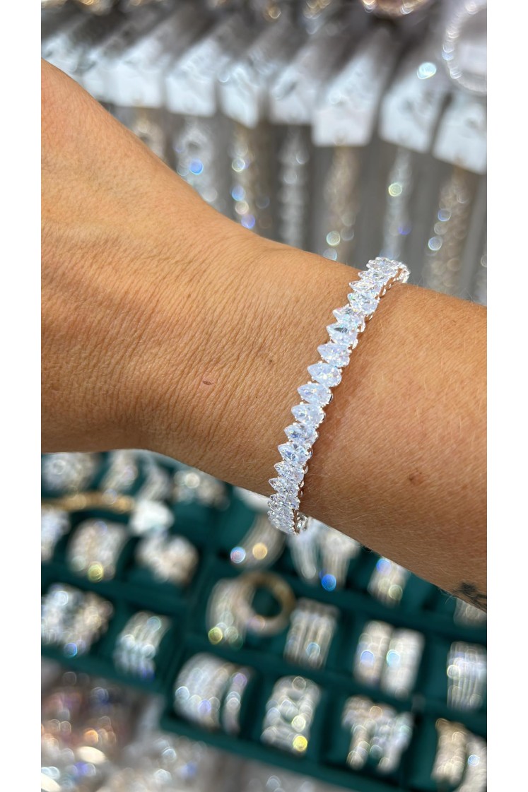 Bracelet diamant argenté