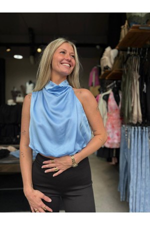 Blauwe blouse