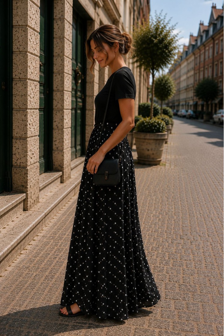 Jupe longue à Pois